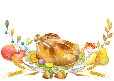 400 x 400Thanksgiving Turkey Design Watercolor